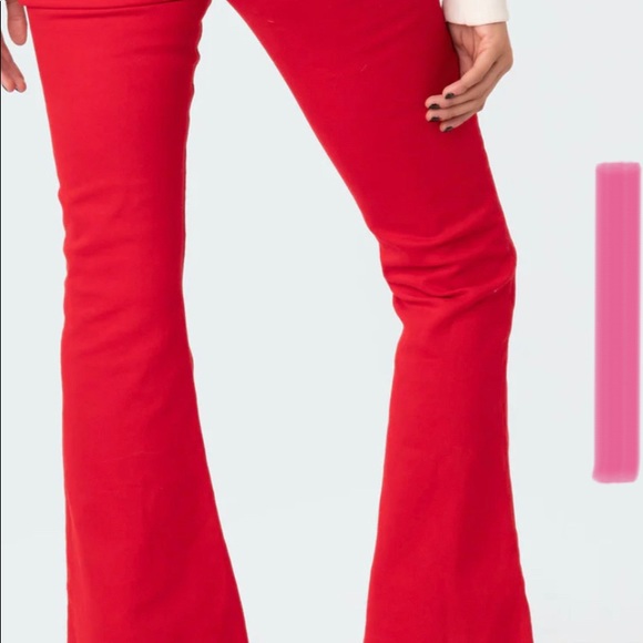 EDIKTED Engine Red Flared Jeans - Picture 2 of 2